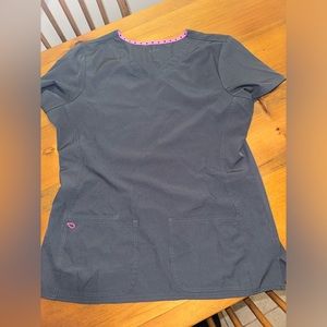 Heart soul grey scrub top
